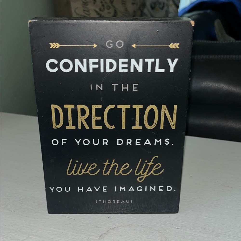 Inspirational Black and Gold Quote Plaque